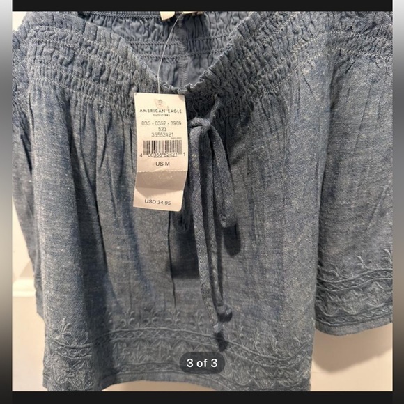 NWT AMERICAN EAGLE BlUE CROP TANK TOP - Picture 3 of 3